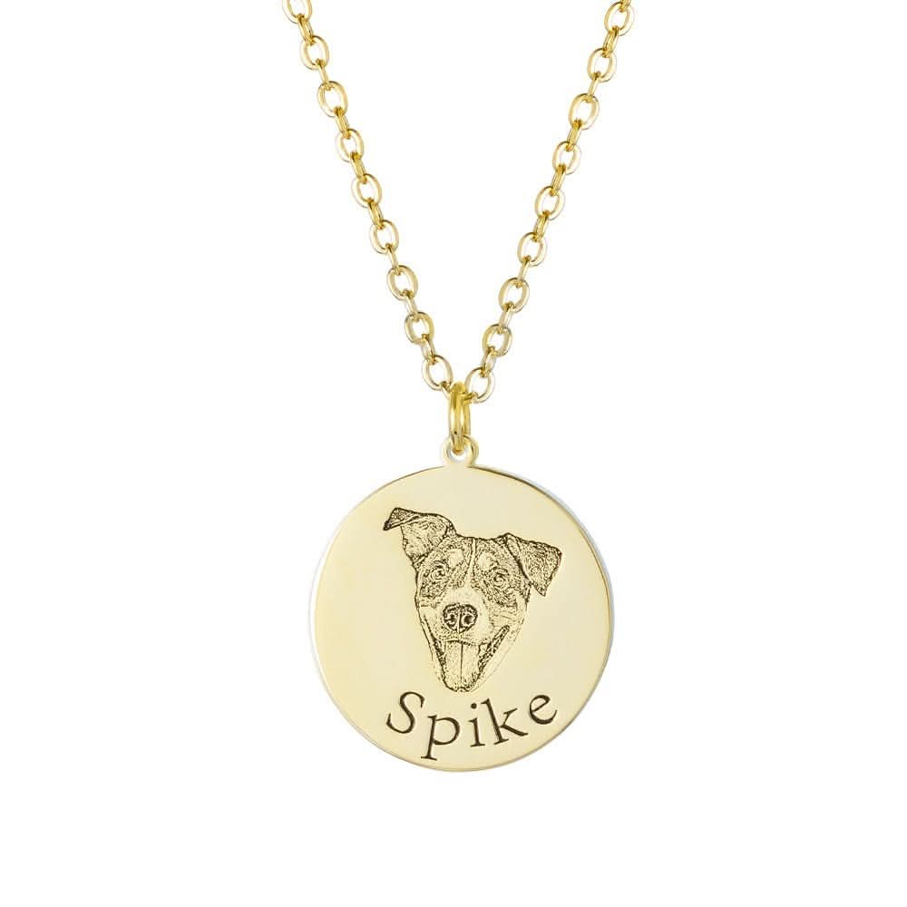 Custom Engraved Pet Portrait Necklace