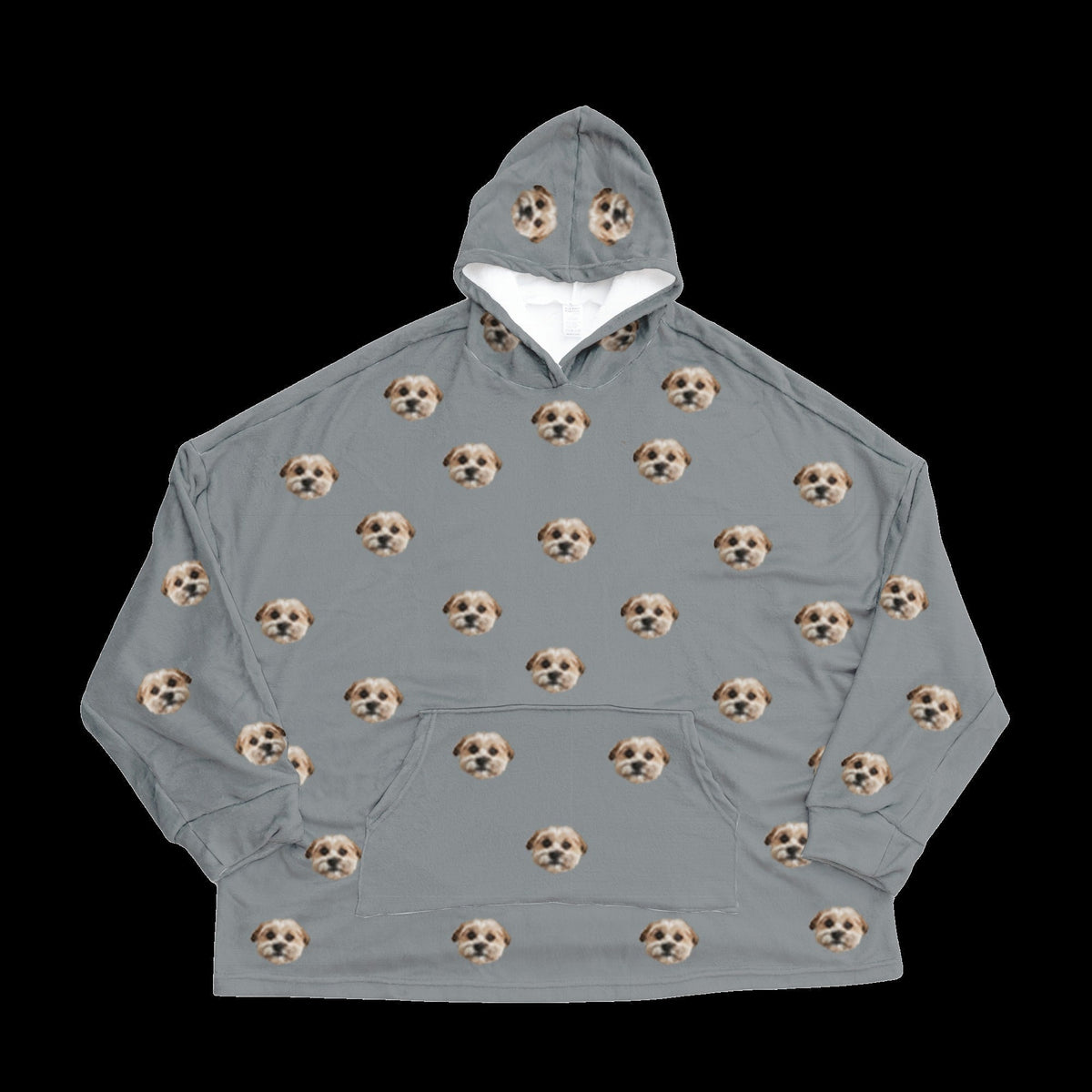 Adult Custom Pet Face Fleece Blanket Hoodie