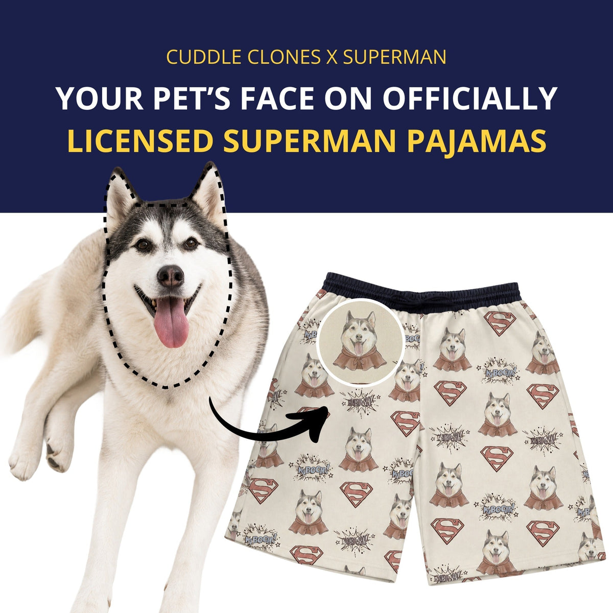 Superman Sweats with Your Pet’s Face