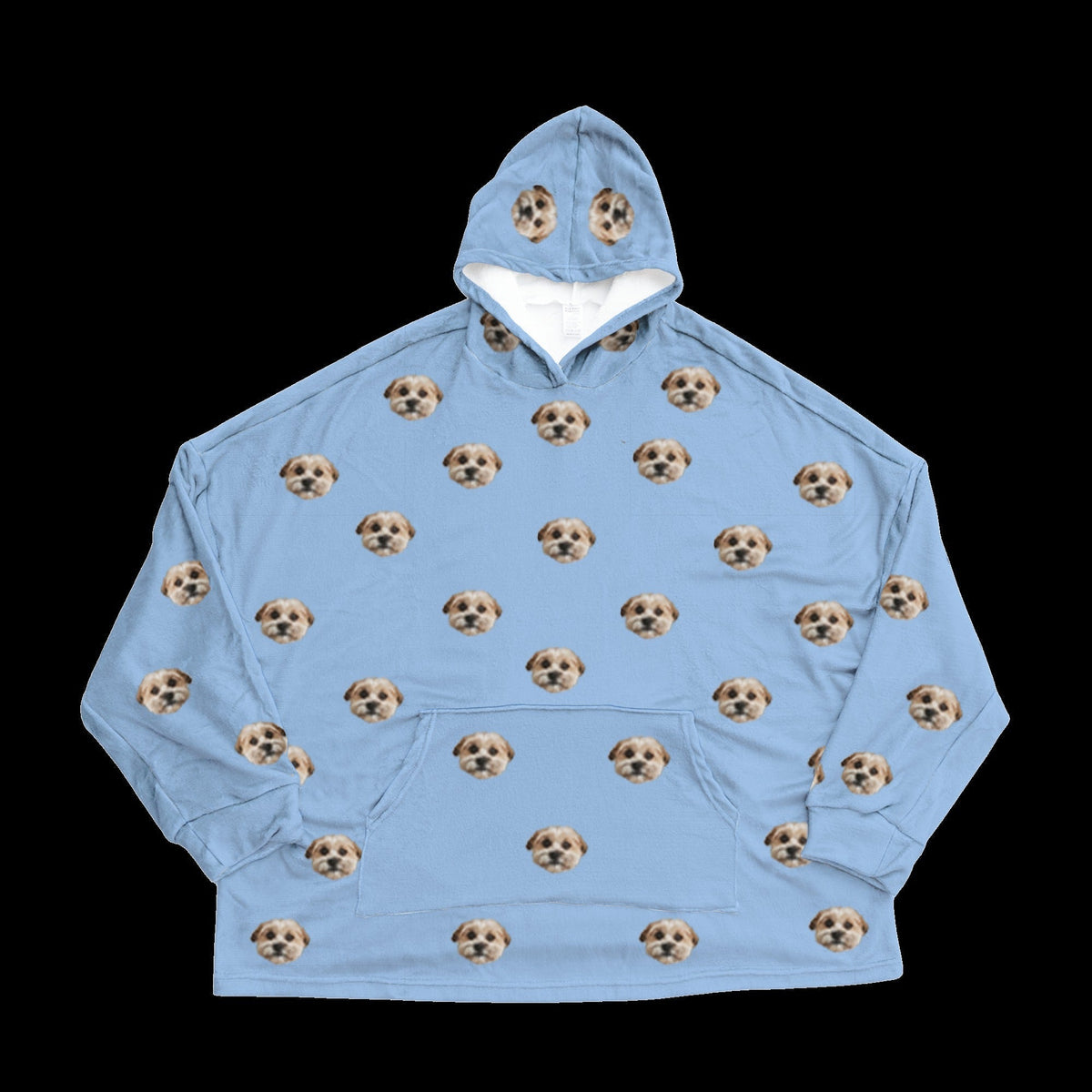 Kids Custom Pet Face Fleece Blanket Hoodie