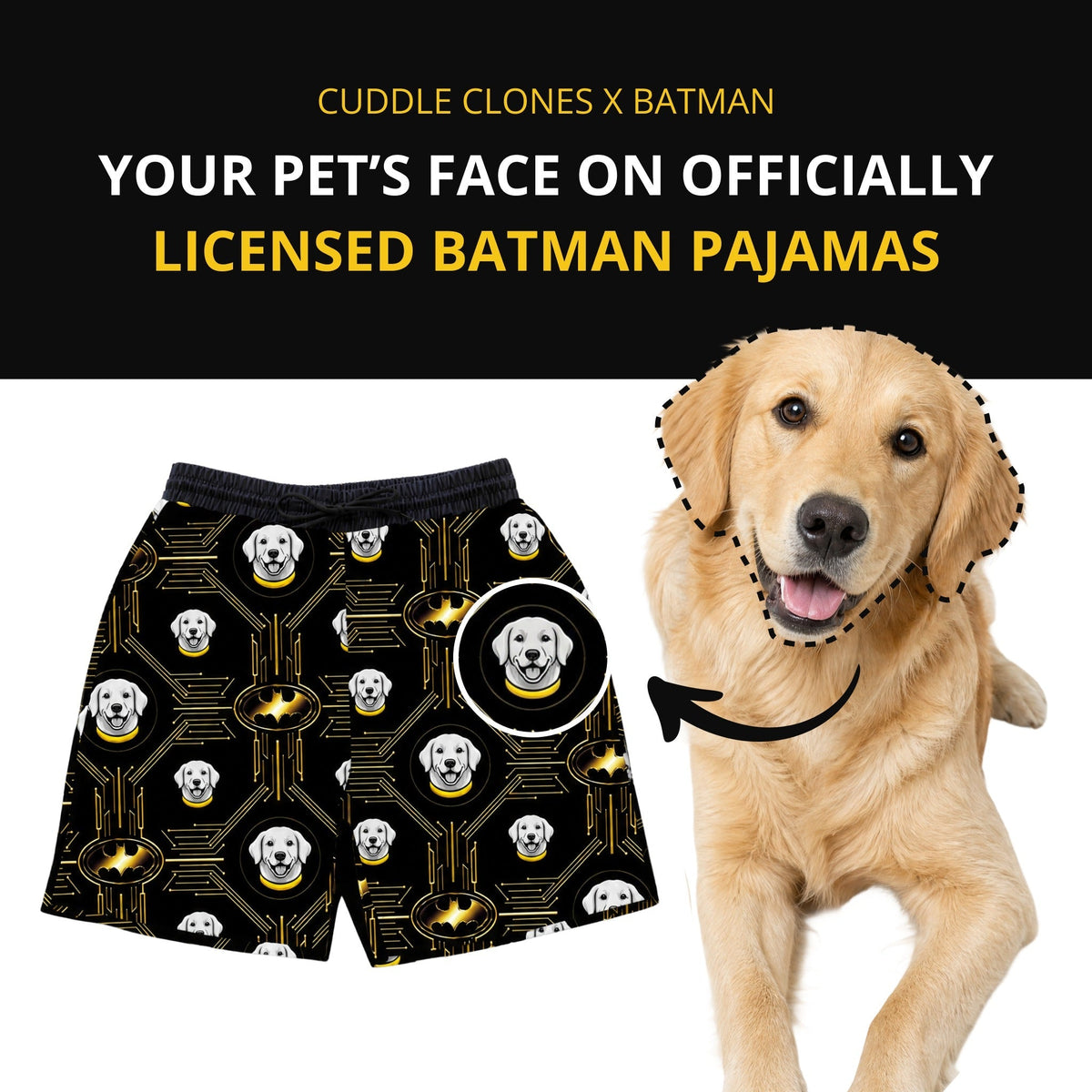 Kids Batman Pajamas with Your Pet's Face