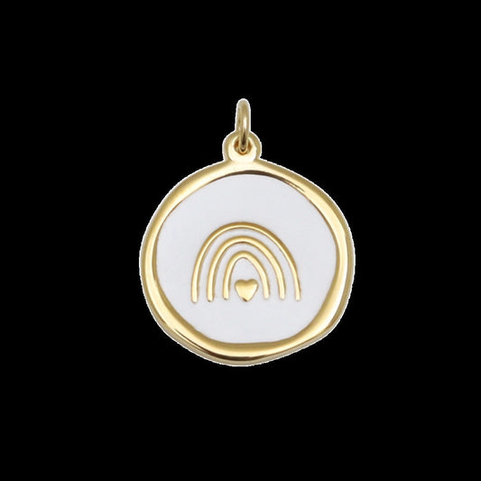 Rainbow Medallion with White Fill