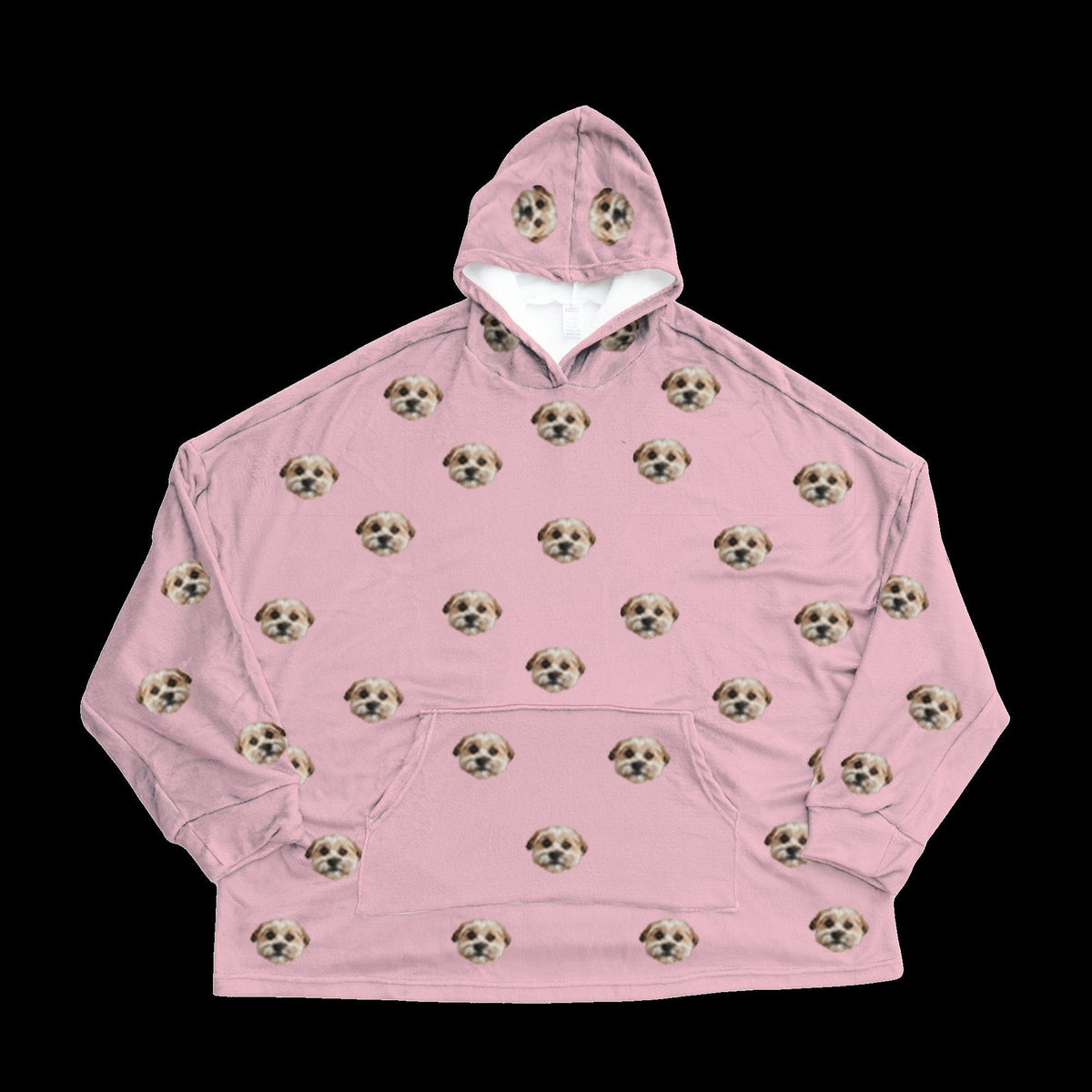Adult Custom Pet Face Fleece Blanket Hoodie