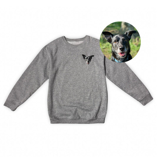Custom Embroidered Crewneck With Your Pet's Face