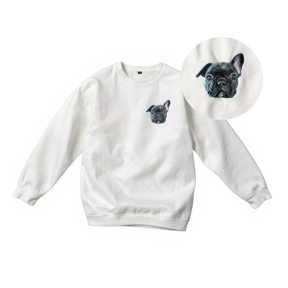 Custom Embroidered Crewneck With Your Pet's Face