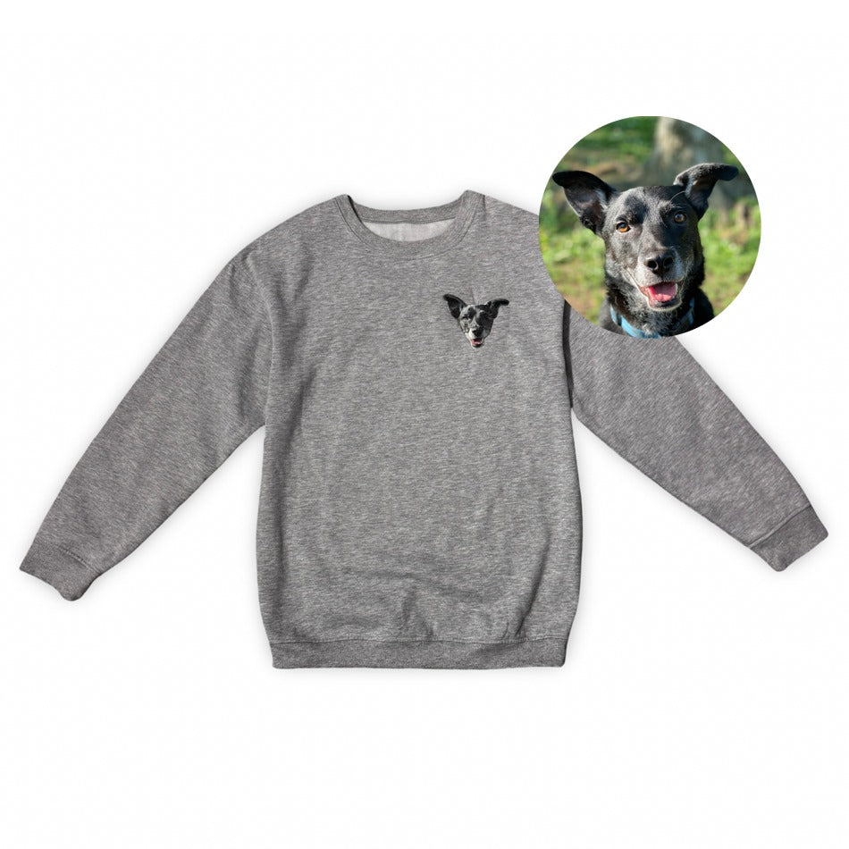Custom Embroidered Crewneck With Your Pet's Face