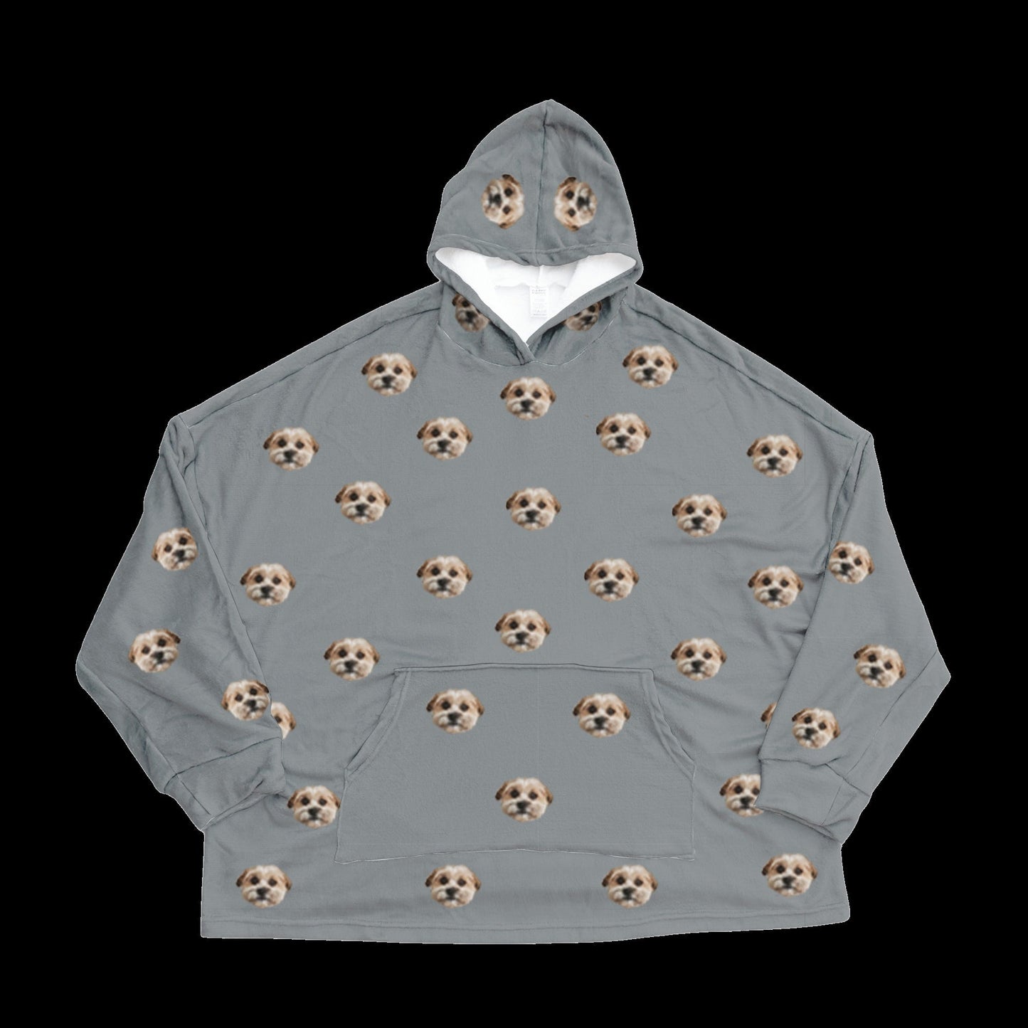 Kids Custom Pet Face Fleece Blanket Hoodie