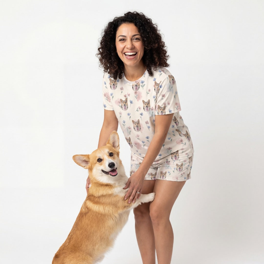 Relaxed T-Shirt Pajama Set | Pet Face Pajamas