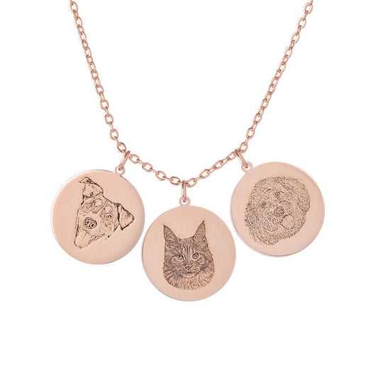 Customized Engraved Necklace - 3 Pendants
