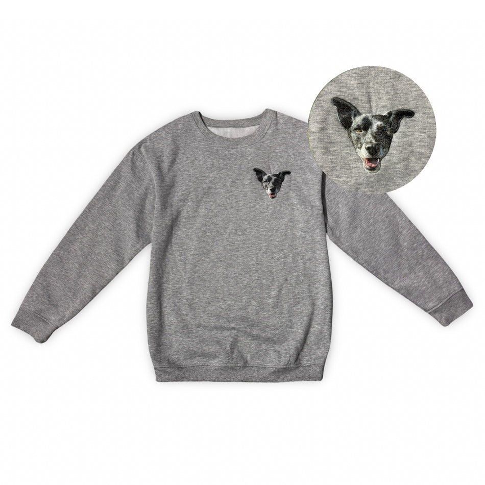 Custom Embroidered Crewneck With Your Pet's Face