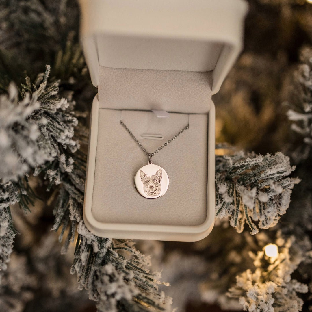 Custom Engraved Pet Portrait Necklace