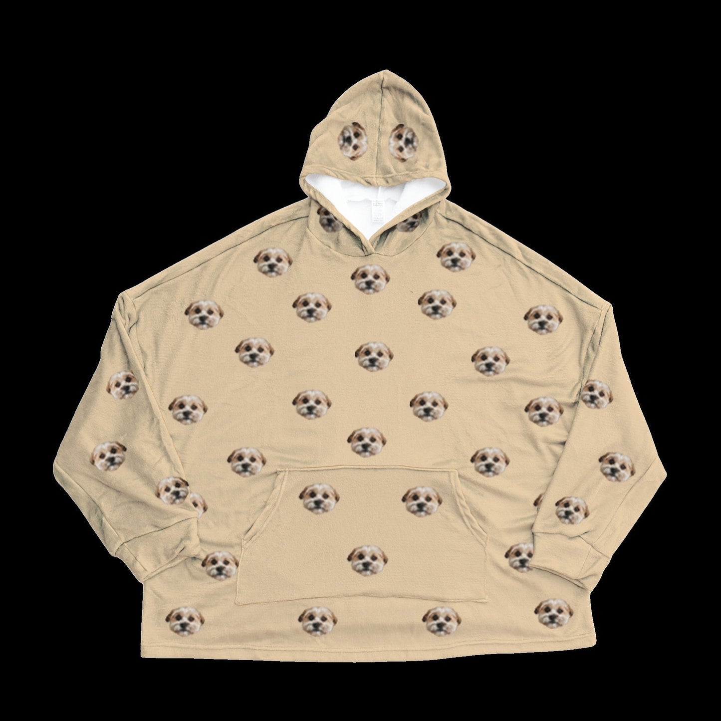 Kids Custom Pet Face Fleece Blanket Hoodie