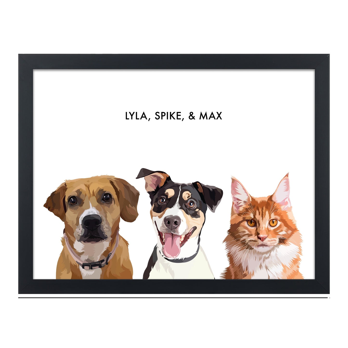 Custom Three Pet Portrait