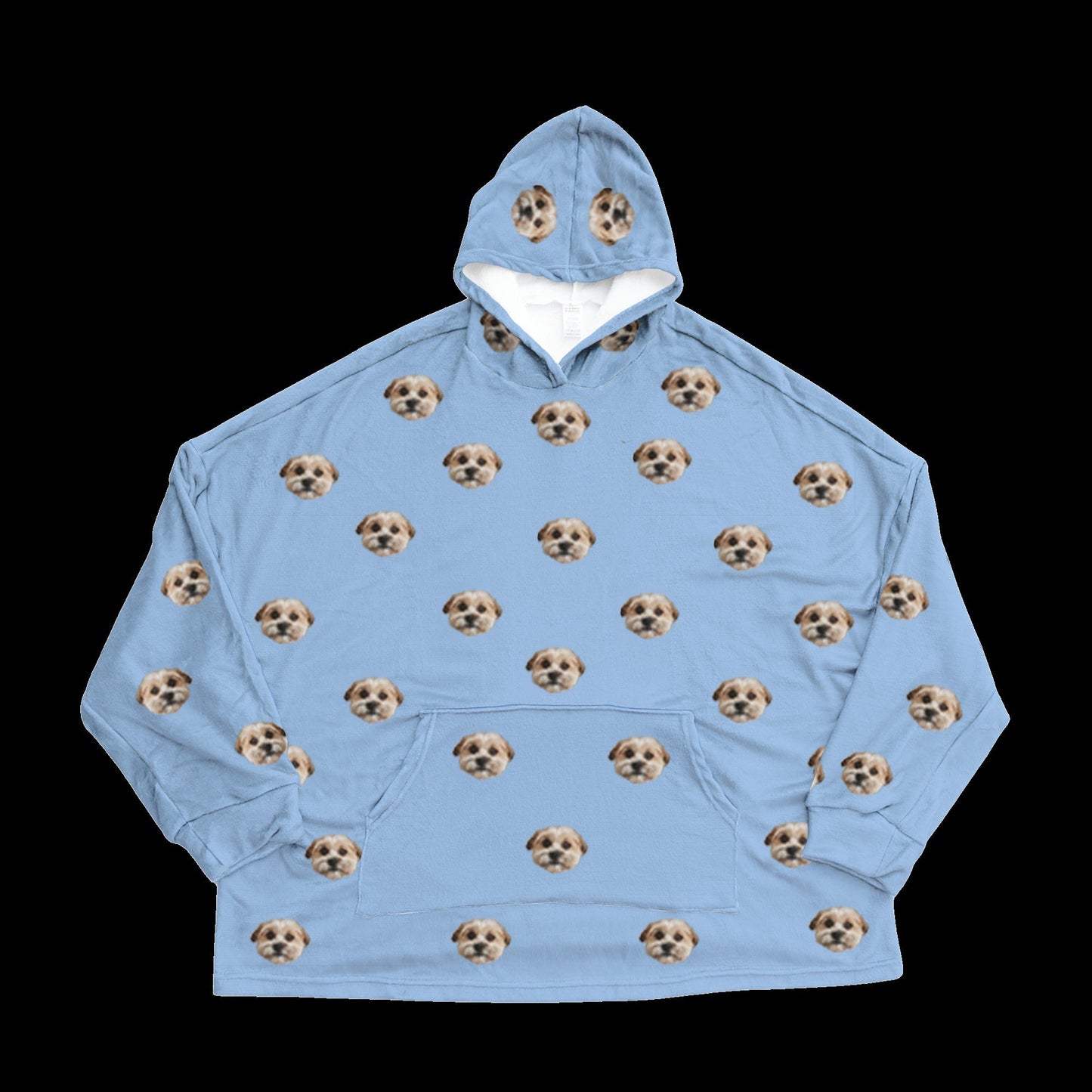 Adult Custom Pet Face Fleece Blanket Hoodie