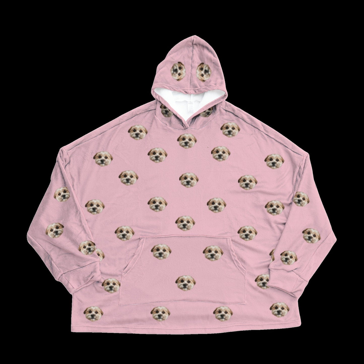 Kids Custom Pet Face Fleece Blanket Hoodie
