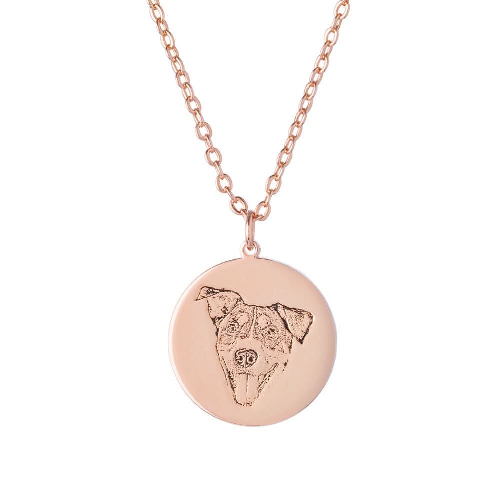 Custom Engraved Pet Portrait Necklace
