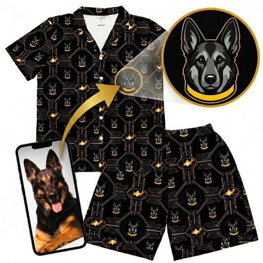 Men's Batman Pajamas with Your Pet's Face