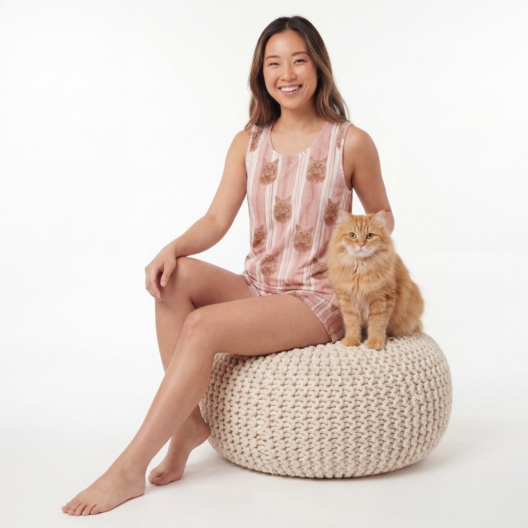 Tank Top Pajama Set | Pet Face Pajamas
