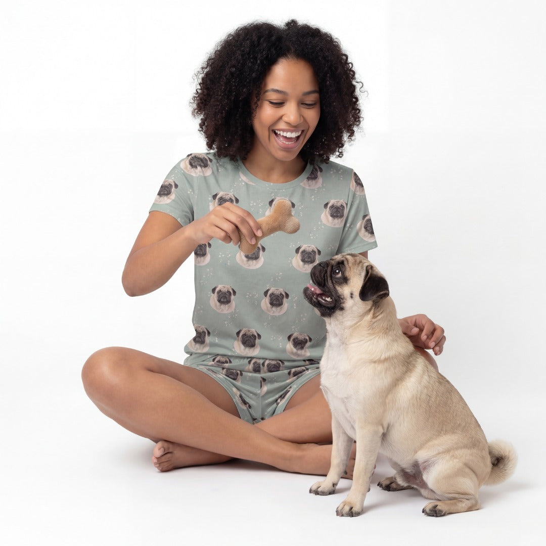 Relaxed T-Shirt Pajama Set | Pet Face Pajamas