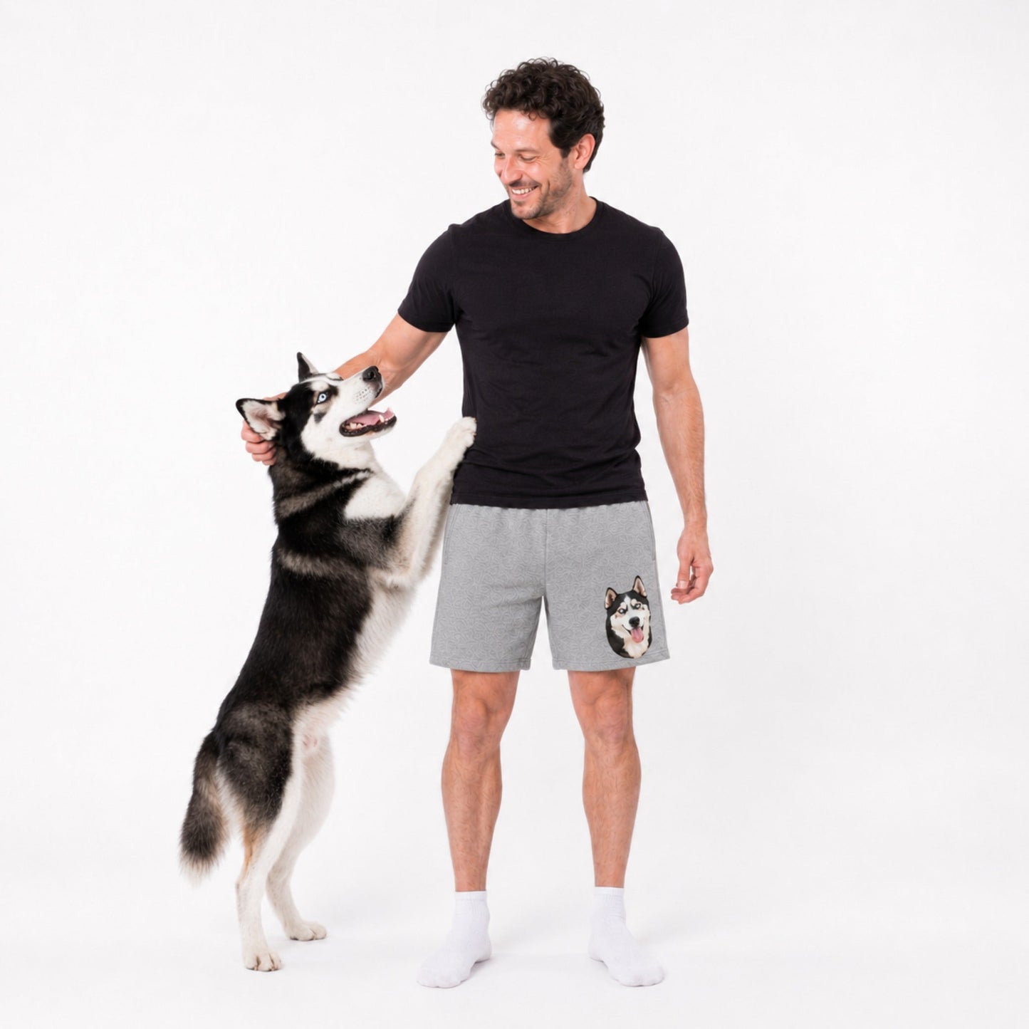 Men's Custom Lounge Shorts with Your Pet's Face